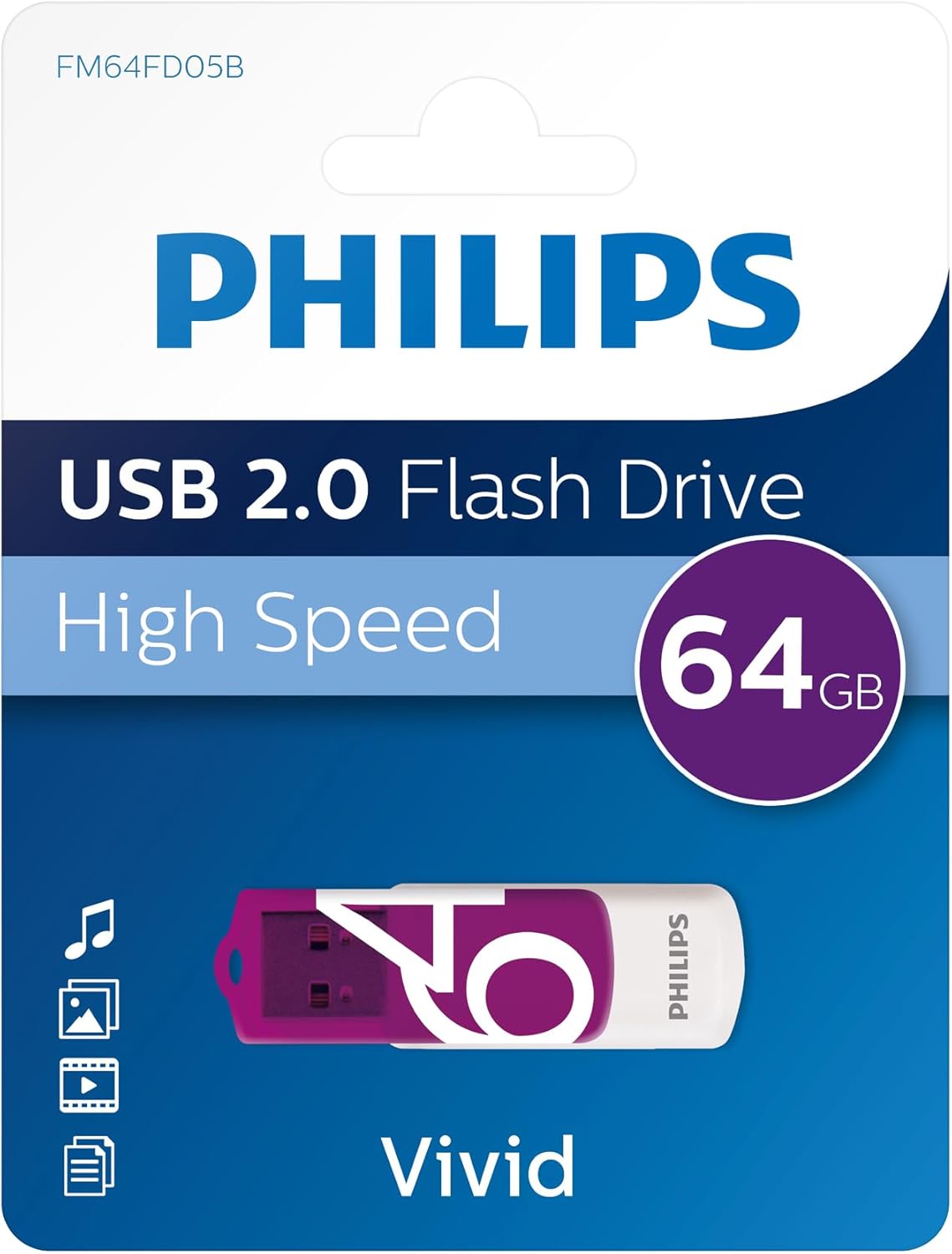 PHMMD64GBVIV PH USB 64GB Vivid edition purple, PHILIPS
