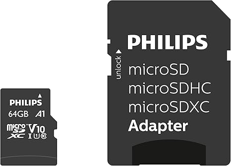 PHMSDMA64GBXCCL10 PH MicroSDXC + adapter 64GB class10, PHILIPS