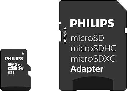 PHMSDMA8GBHCCL10* PH MicroSDHC + adapter 8GB class10, PHILIPS*