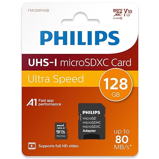 PHMSDA128GUHSIU3 PH MicroSDHC + adapter 128GB class10, PHILIPS*