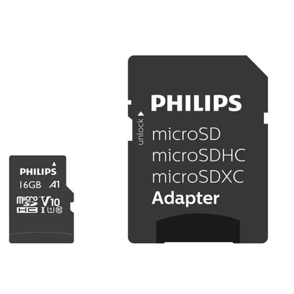 PHMSDMA16GBHCCL10* PH MicroSDHC + adapter 16GB class10, PHILIPS*