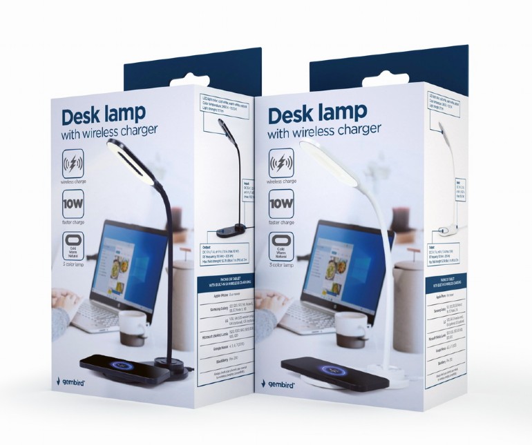 TA-WPC10-LED-01-MX GB Lampa stolna led + bežični punjač 10W, mix bijela / crna,TA-WPC10-LED-01